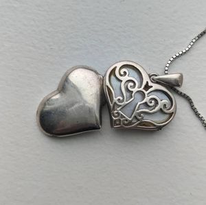MOP and sterling silver heart locket
